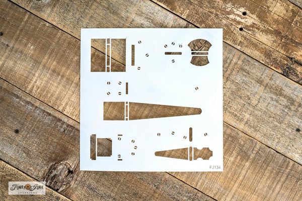 Our Hinges stencil FJ134 is your go-to for adding a touch of funky junk rustic charm to your projects! Choose a classic hinge image out of our 5 different hinge designs in various shapes and sizes to land a perfect fit for your project. Use real screws or stencil them in for an authentic touch!