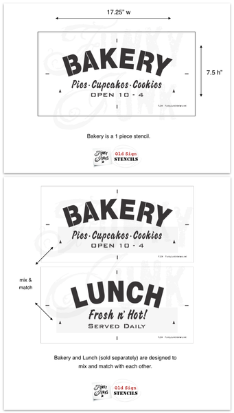 BAKERY Pies Cupcakes Cookies stencil by Funky Junk's Old Sign Stencils