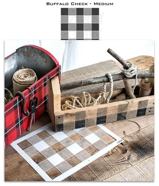Create a cozy cabin or festive vibe with the Buffalo Check Medium stencil! This easy-to-use stencil features a realistic detailed buffalo plaid pattern that can be stenciled onto  your projects in just a few minutes. Available in 2 sizes for the ultimate versatility.