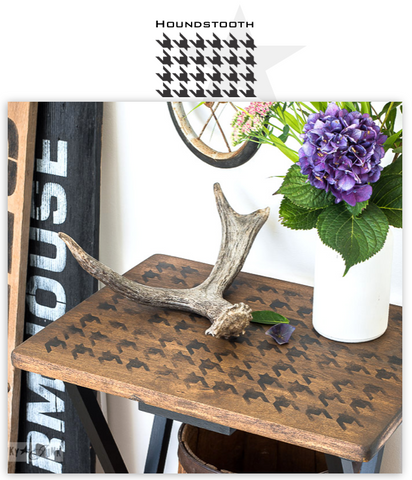 Houndstooth stencil by Funky Junk Interiors. Stencil this iconic pattern on either large furniture pieces to smaller projects! Available in two sizes / scales to suit!
