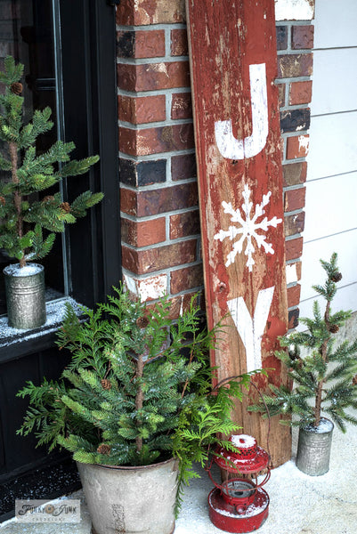 Joy - Large by Funky Junk's Old Sign Stencils is a larger scaled festive Christmas sign stencil bursting with creative mix & match options! Joy is offered in horizontal and vertical formats, with optional accessories that replace the O in Joy! Accessories include a Large Ornament, Large Snowflake, and Large Ornament Accessories.