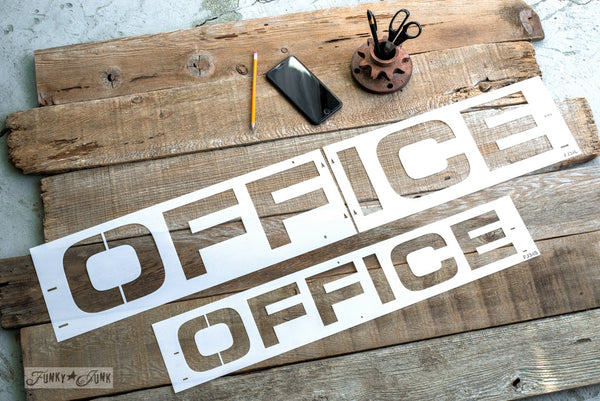 Office stencil by Funky Junk's Old Sign Stencils