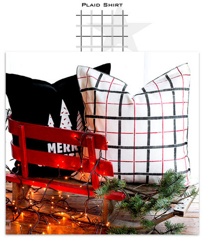 PLAID SHIRT stencil by Funky Junk's Old Sign Stencils is a 2-piece plaid pattern stencil kit designed to get the look of a plaid pattern! This plaid pattern stencil comes with a sheet of thicker and thinner grid lines that overlap, creating a true plaid pattern. For pillows, placemats, table runners, furniture, plus!