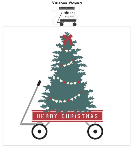 Vintage Wagon stencil by Funky Junk's Old Sign Stencils. This charming wagon stencil kit gives you the ability to build the wagon you desire, including a fencing support, whitewall tires, and a name for good measure! Fill the wagon up with seasonal items and change the name to seasonal sayings!