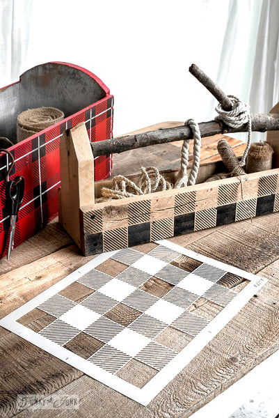 Create a cozy cabin or festive vibe with the Buffalo Check Medium stencil! This easy-to-use stencil features a realistic detailed buffalo plaid pattern that can be stenciled onto  your projects in just a few minutes. Available in 2 sizes for the ultimate versatility.