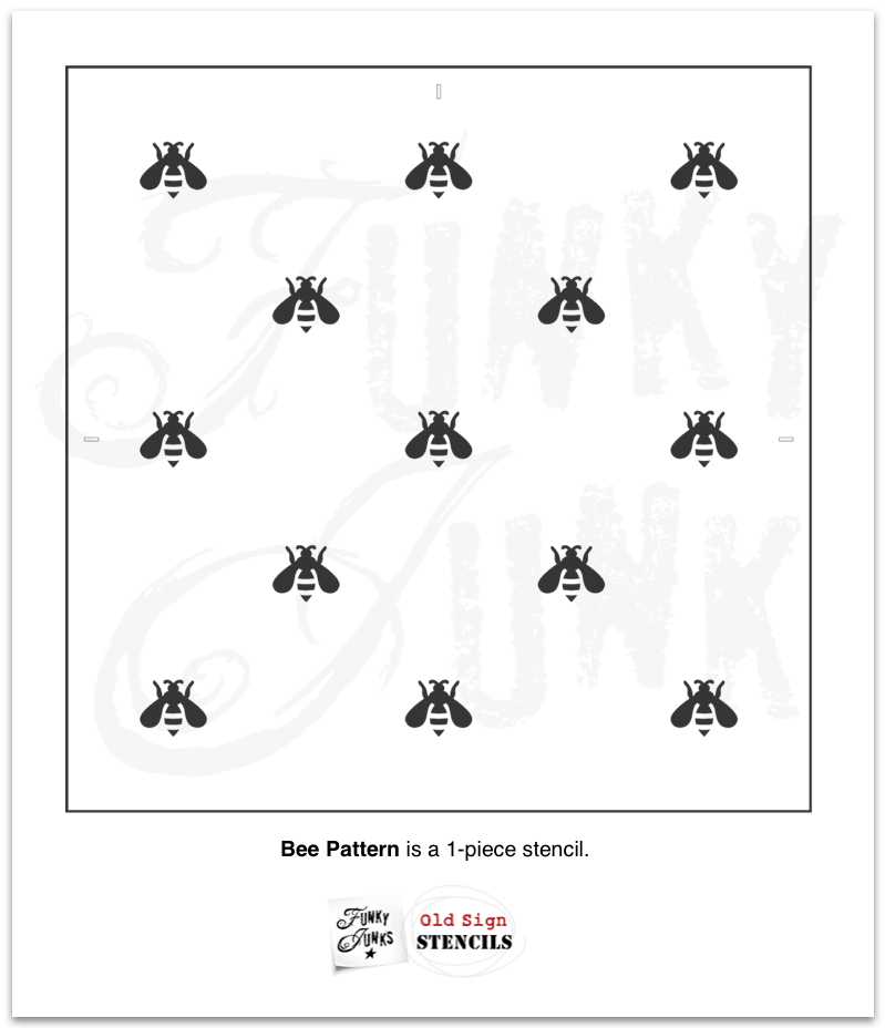Bee Pattern stencil by Funky Junk's Old Sign Stencils