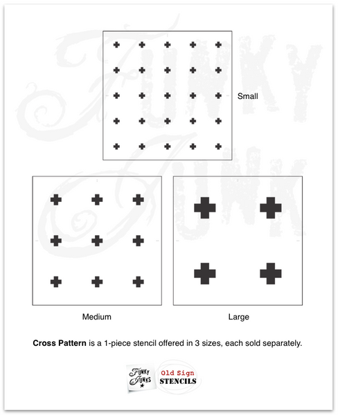 Create unique designs on your projects with our Cross Pattern stencils! With 3 sizes to choose from, they're perfect for any project, big or small. The bold yet subtle cross patterns add a vintage-modern vibe to any surface. Get creative with these repeating pattern stencils avail in small, medium and large!