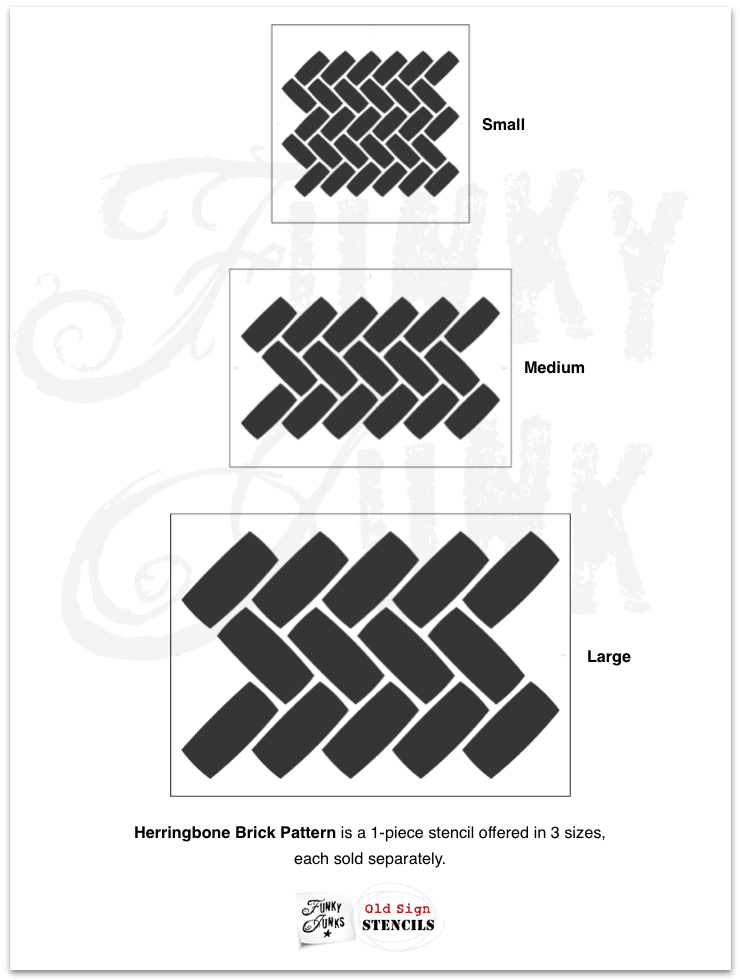Herringbone Brick Stencil SVG, EPS. PDF, DXF and PNG files By Blossoms Digi  Shop