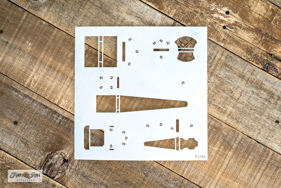 Our Hinges stencil FJ134 is your go-to for adding a touch of funky junk rustic charm to your projects! Choose a classic hinge image out of our 5 different hinge designs in various shapes and sizes to land a perfect fit for your project. Use real screws or stencil them in for an authentic touch!
