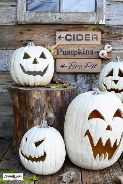 Mini Fall Directional Sign with Funky Junk's Old Sign Stencils