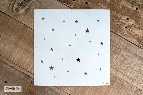 Create a star-studded backdrop with the Twinkle Stars stencil! Designed with a discrete random star pattern of different sized stars, this star stencil makes it easy to add a vibrant sky of twinkling stars to your DIY projects. This is an easy-to-extend random pattern stencil without requiring precise measurements.