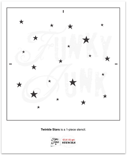 Twinkle Stars stencil by Funky Junk's Old Sign Stencils