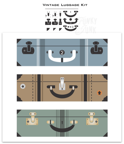 Printable Vintage Luggage Stickers Kit 2 50 Printable -  Israel