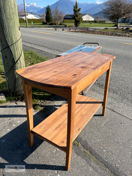 Ikea table before about to get Pallet Stamps stencil on it!