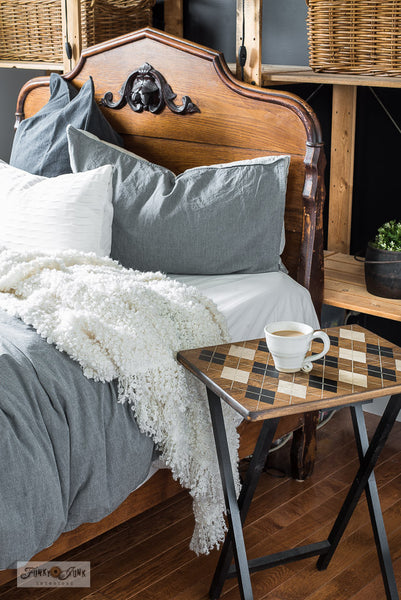 Argyle by Funky Junk's Old Sign Stencils, is a 2-piece stencil available in Small and Large. It's now possible to stencil this classic pattern onto any surface that accepts paint! The two sizes offer the perfect scales for small projects, or larger such as furniture.