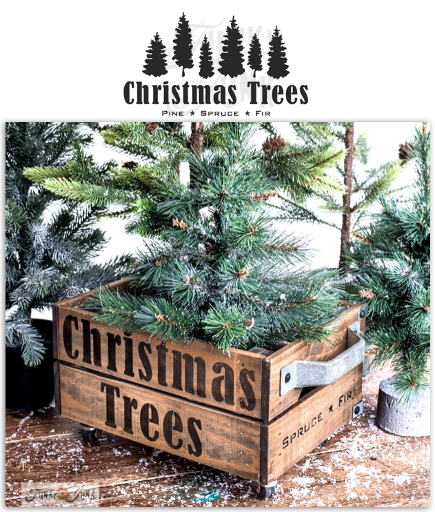 Christmas Trees Pine-Spruce-Fir stencil by Funky Junk's Old Sign