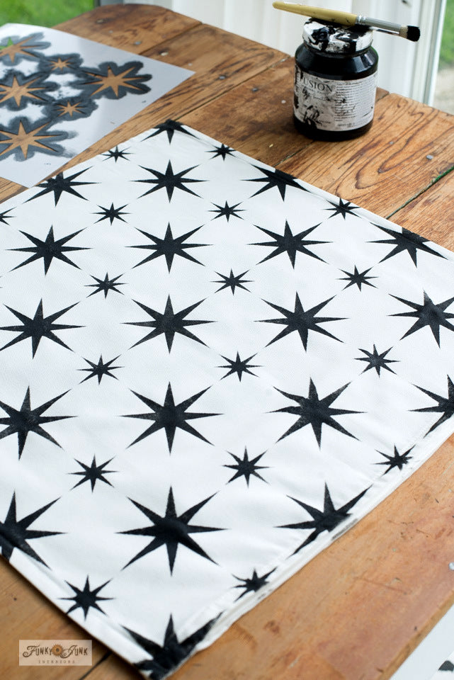 Retro Star repeating pattern stencil by Funky Junk's Old Sign Stencils