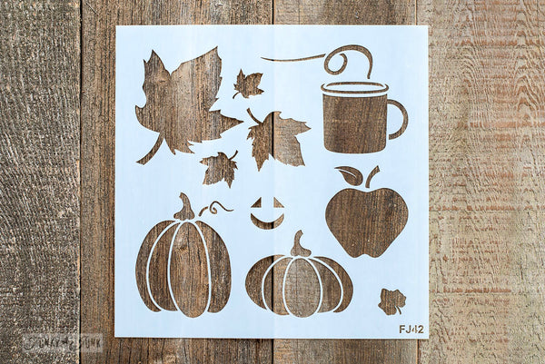 Fall Graphics stencils by Funky Junk's Old Sign Stencils is the perfect stencil to bring your fall or Halloween stenciled signs to life! Team up these stencils with our fall signs that match - Corn Maze, Hay Rides, Pumpkin Patch and Apple Cider. Add our Arrow Kit to complete the reproduction sign look!