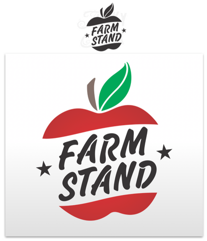 Farm Stand stencil by Funky Junk's Old Sign Stencils is an enchanting fall or all-season stencil that takes you to the fresh, local produce stand! Styled with a bold, hand scripted font, star details all tucked inside an apple graphic. Sized for sign making on boards, grain sacks, crates and throw pillows.