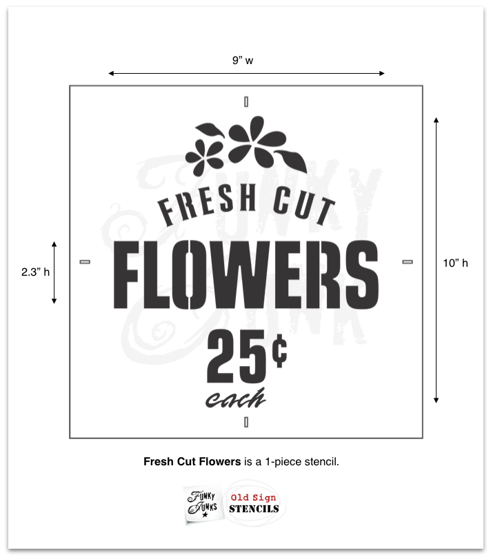Fresh Cut Flowers stencil by Funky Junk's Old Sign Stencils
