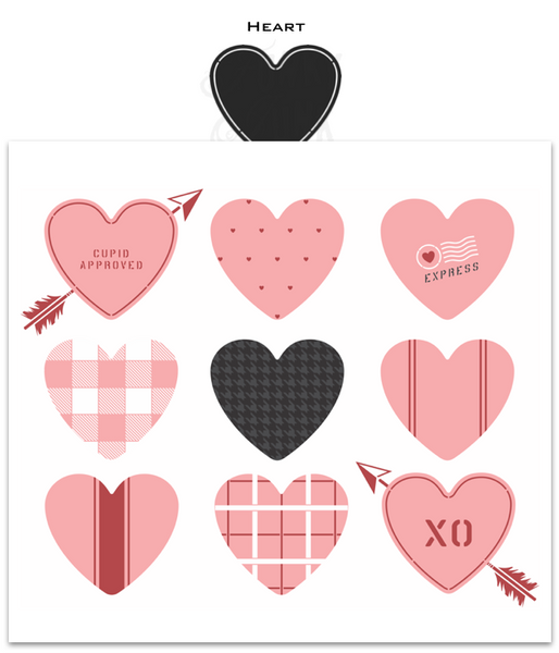 Heart stencil by Funky Junk's Old Sign Stencils, is a 1-piece stencil available with an optional heart-shaped border. The 10" bold Heart has a soft, rounded shape that resembles a cinnamon heart candy! Perfect for a throw pillow, and works well with pattern stencils for the perfect Valentine's Day project!