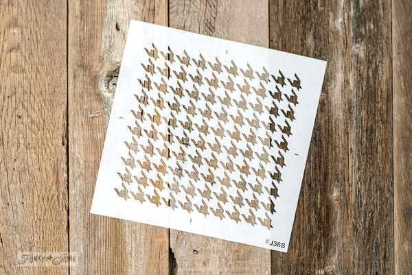 Houndstooth stencil by Funky Junk Interiors. Stencil this iconic pattern on either large furniture pieces to smaller projects! Available in two sizes / scales to suit!Houndstooth stencil TV tray redo with Funky Junk Interiors. Stencil this iconic pattern on either large furniture pieces to smaller projects! Available in two sizes / scales to suit!