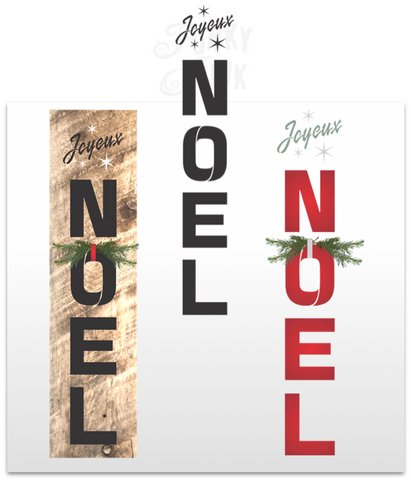 Spruce up your Christmas porch this holiday season with a Joyeux Noel FJ86 Vertical Christmas stencil! Brighten the season with a festive message, with the option to  switch out the O for an ornament or snowflake to give your Christmas sign a unique twist!   Designed with bold letters and sparkling stars.