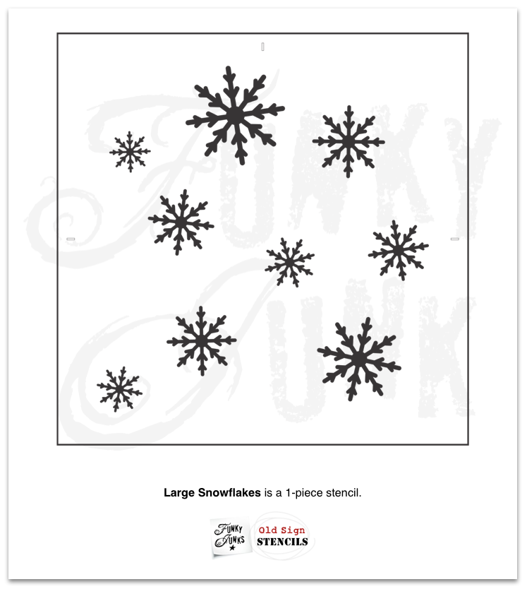 Falling Snowflake Stencil 4x5 Inch Clay Stencils Snowflake Pattern