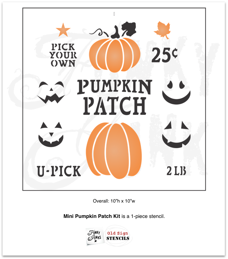 Mini Pumpkin Patch Kit Stencil By Funky Junk S Old Sign Stencils