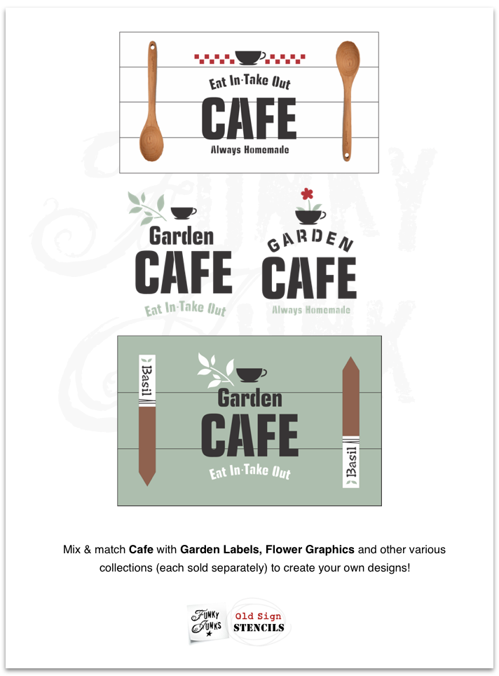Cafe stencil by Funky Junk's Old Sign Stencils