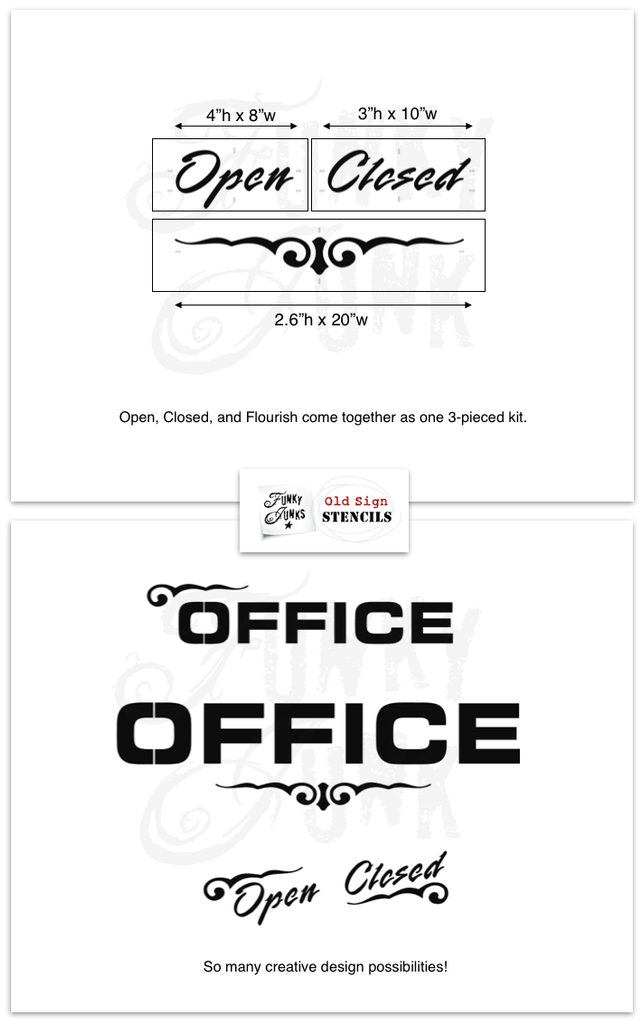 Open-Closed stencils by Funky Junk's Old Sign Stencils
