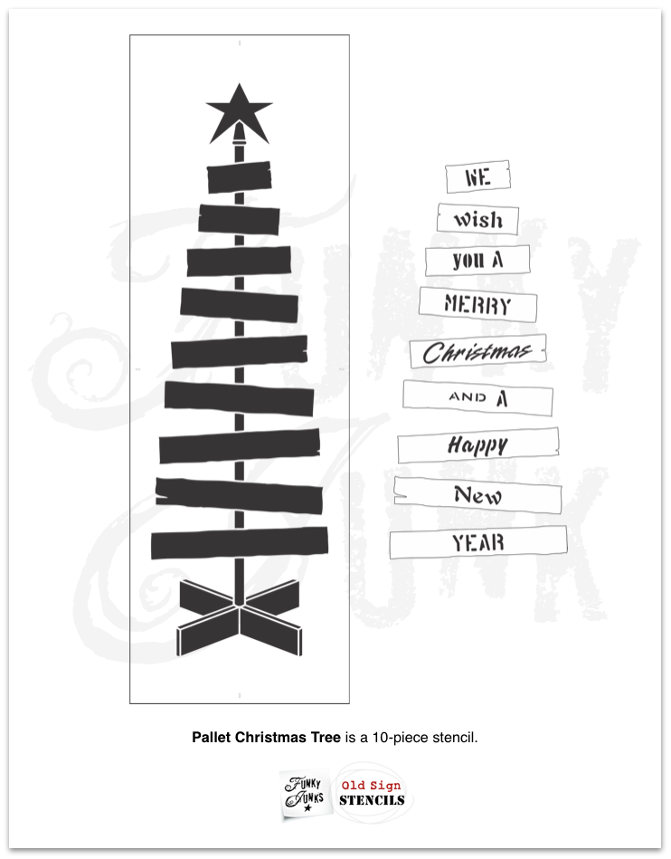 Christmas Tree Line Stencil