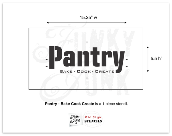 Pantry by Funky Junk's Old Sign Stencils. Paint professional looking vintage farmhouse styled pantry signs onto reclaimed wood with a stencil in minutes!