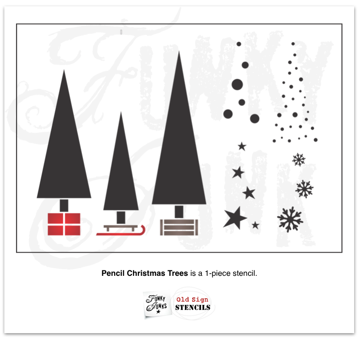 Christmas Tree Line Stencil