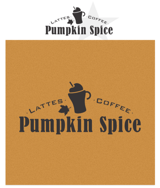 Pumpkin Spice - Lattes - Coffee - Teas by Funky Junk's Old Sign Stencils.  Toast the fall season with a Pumpkin Spice while making a sign to match with this stencil! This delicious iconic beverage stencil caters to Lattes, Coffee, and Tea. Comes with a tall mug of Pumpkin Spice and a cinnamon stick graphic.Pumpkin Spice Lattees, Coffee, Teas with a mug and cinnamon stick graphic stencil - by Funky Junks's Old Sign Stencils