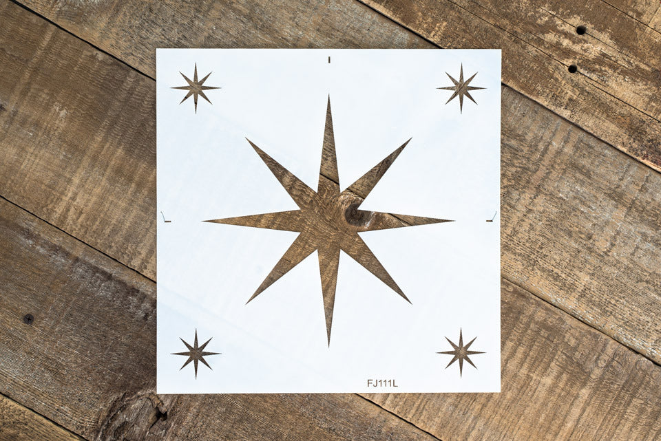 Retro Star Stencil Funky Junk Vintage Mid Century Modern Star Pattern  Starburst Raised Stencil 