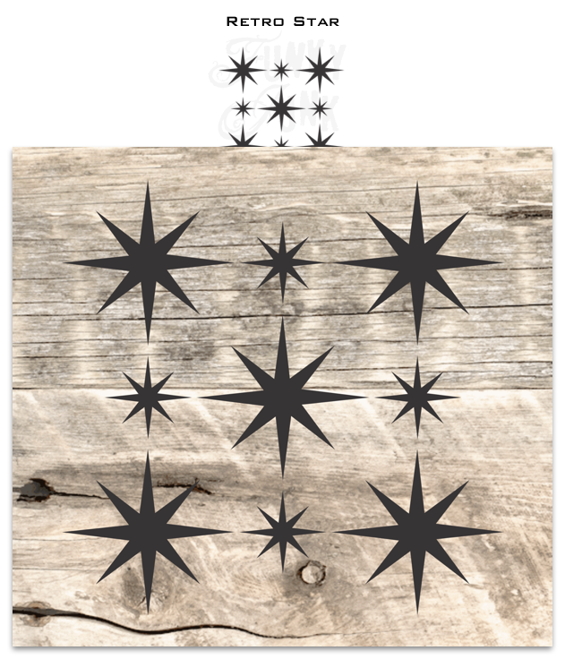 Retro Star repeating pattern stencil by Funky Junk's Old Sign Stencils