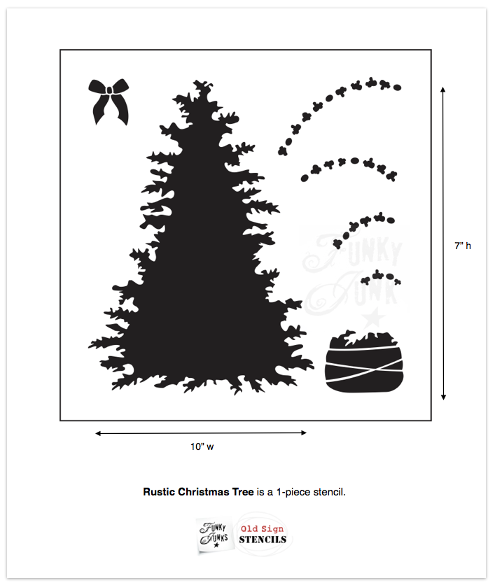 Rustic Christmas Tree stencil by Funky Junk's Old Sign Stencils