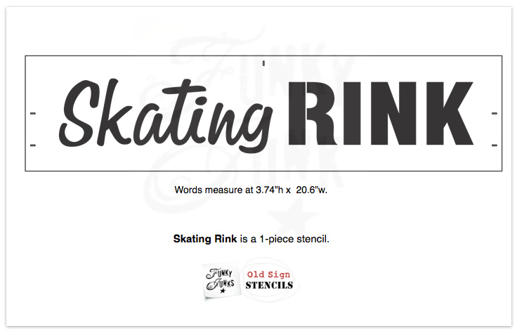 Skating Ring Script Skating Rink by Funky Junk's Old Sign Stencils
