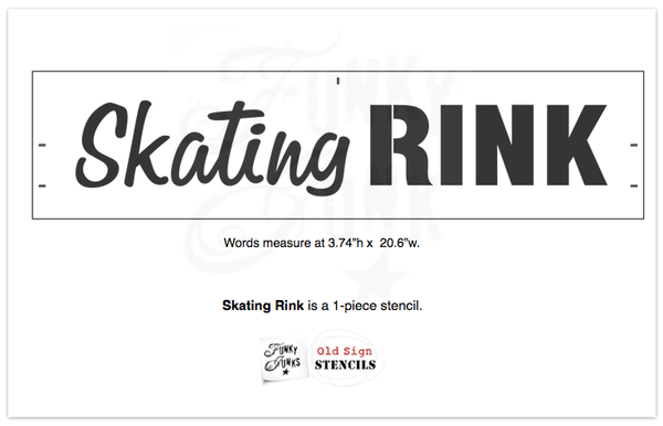 Skating Ring Script Skating Rink by Funky Junk's Old Sign Stencils