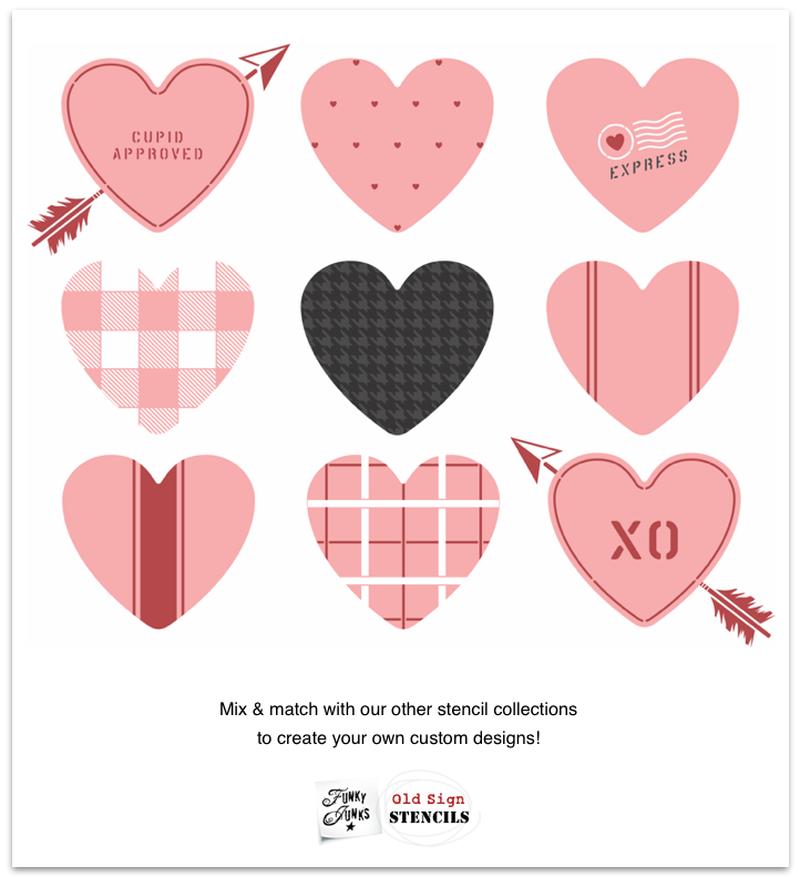 ArtCreativity Valentines Day Heart Stencil Set for Kids, Set of 12