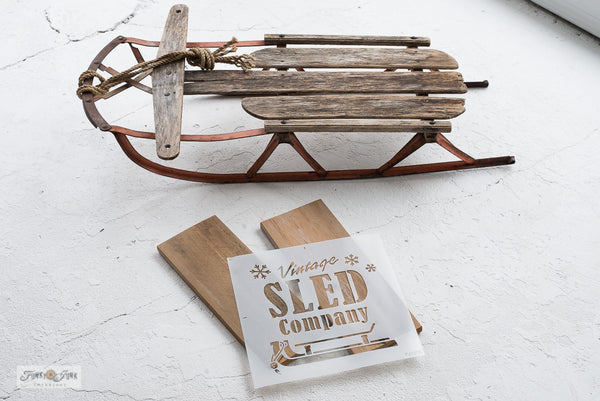 Create a charming Vintage Sled Company sign that fits perfectly on a sled! With Vintage Sled Company by Funky Junk's Old Sign Stencils.