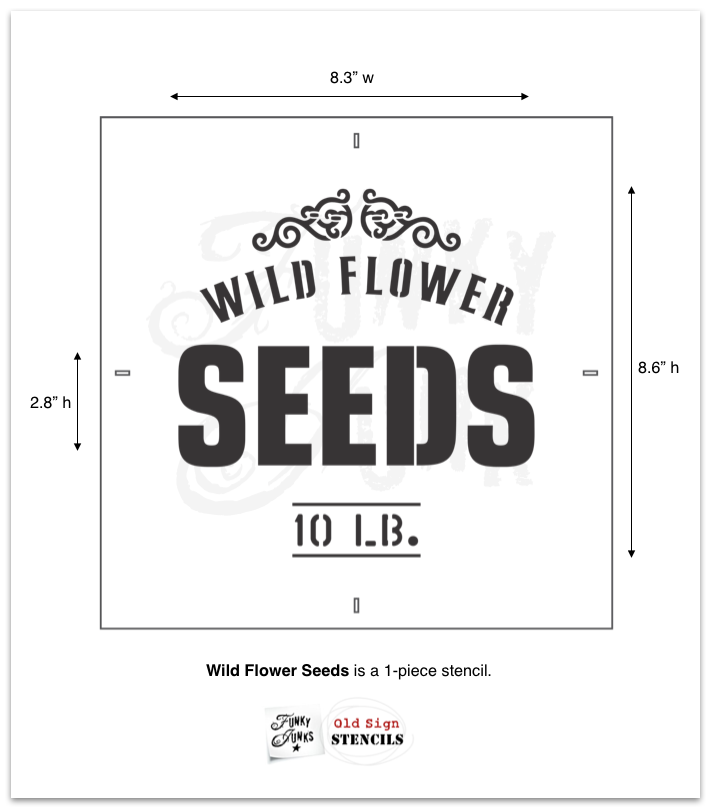 black and white flower seeds Wild Flower Seeds garden stencil by Funky Junk's Old Sign Stencils