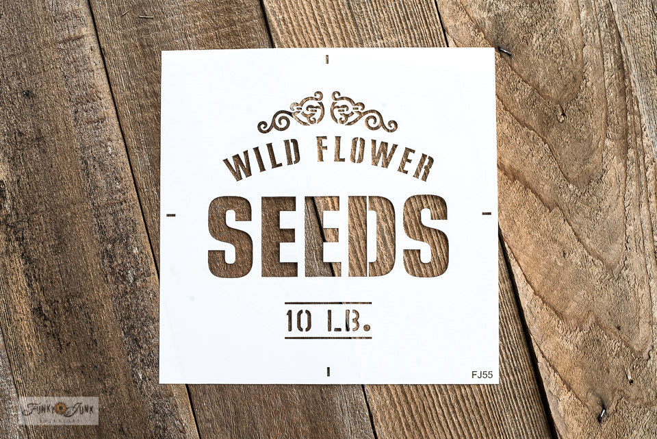garden seed signs Wild Flower Seeds garden stencil by Funky Junk's Old Sign Stencils