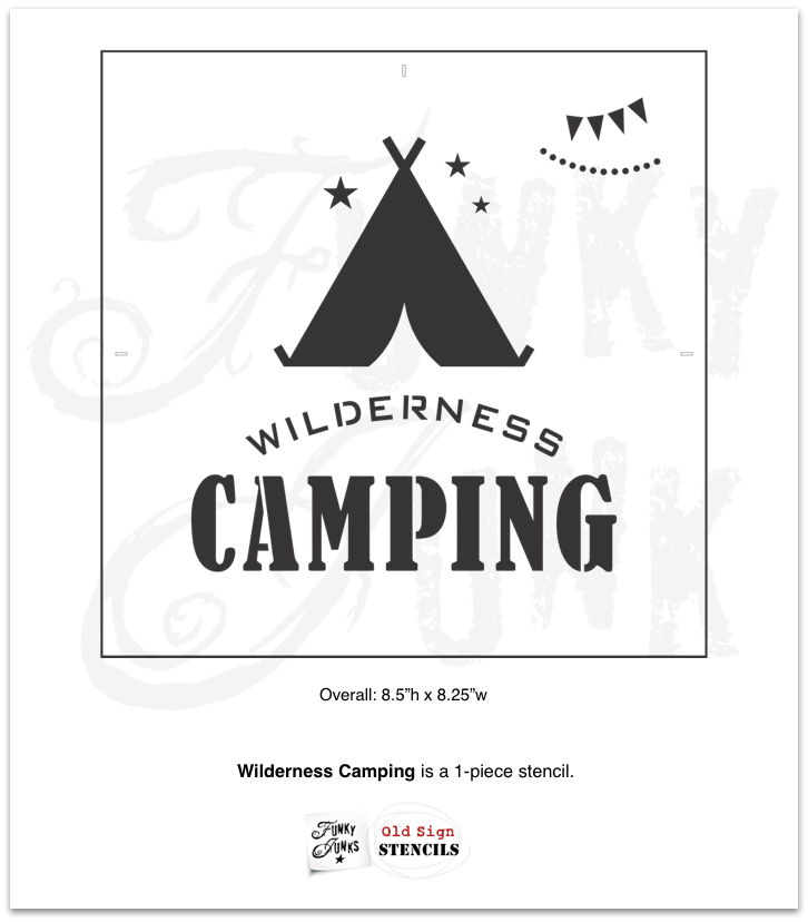Wilderness Camping stencil by Funky Junk's Old Sign Stencils