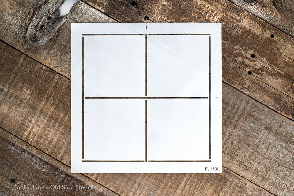 Windowpane Check pattern stencils by Funky Junk's Old Sign Stencils