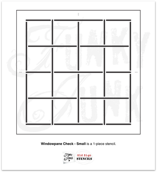 Windowpane Check pattern stencils by Funky Junk's Old Sign Stencils