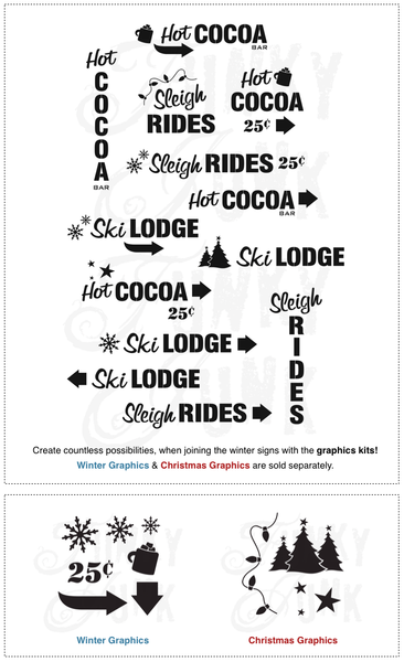 Christmas Graphics and Winter Graphics are designed to enhance your Christmas and winter sign projects! By Funky Junk's Old Sign Stencils