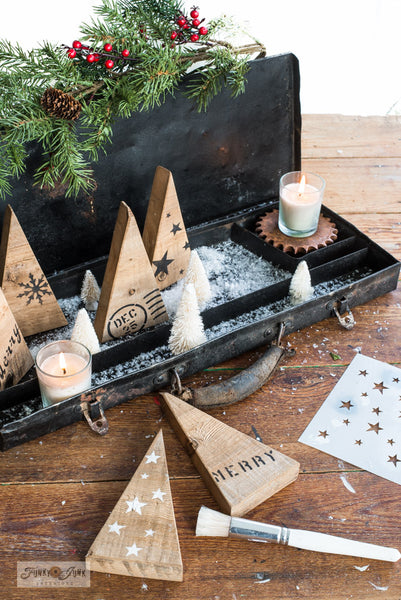 Christmas Crates is a unique Christmas crate-themed stencil filled with festive greetings and shipping stamp labels so you can stencil your projects, gifts or packages shipping crate style! Includes a reindeer, snowflake and star graphics.