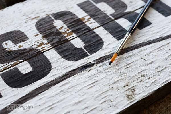 Swoosh by Funky Junk's Old Sign Stencils. Add a dash of a hand painted underlining element along the bottom of any Old Sign Stencil with the 'Swoosh!'